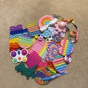 Pop It Lot Sensory Toy Lot of 22 Fidget Pop It Stress Relief Assorted